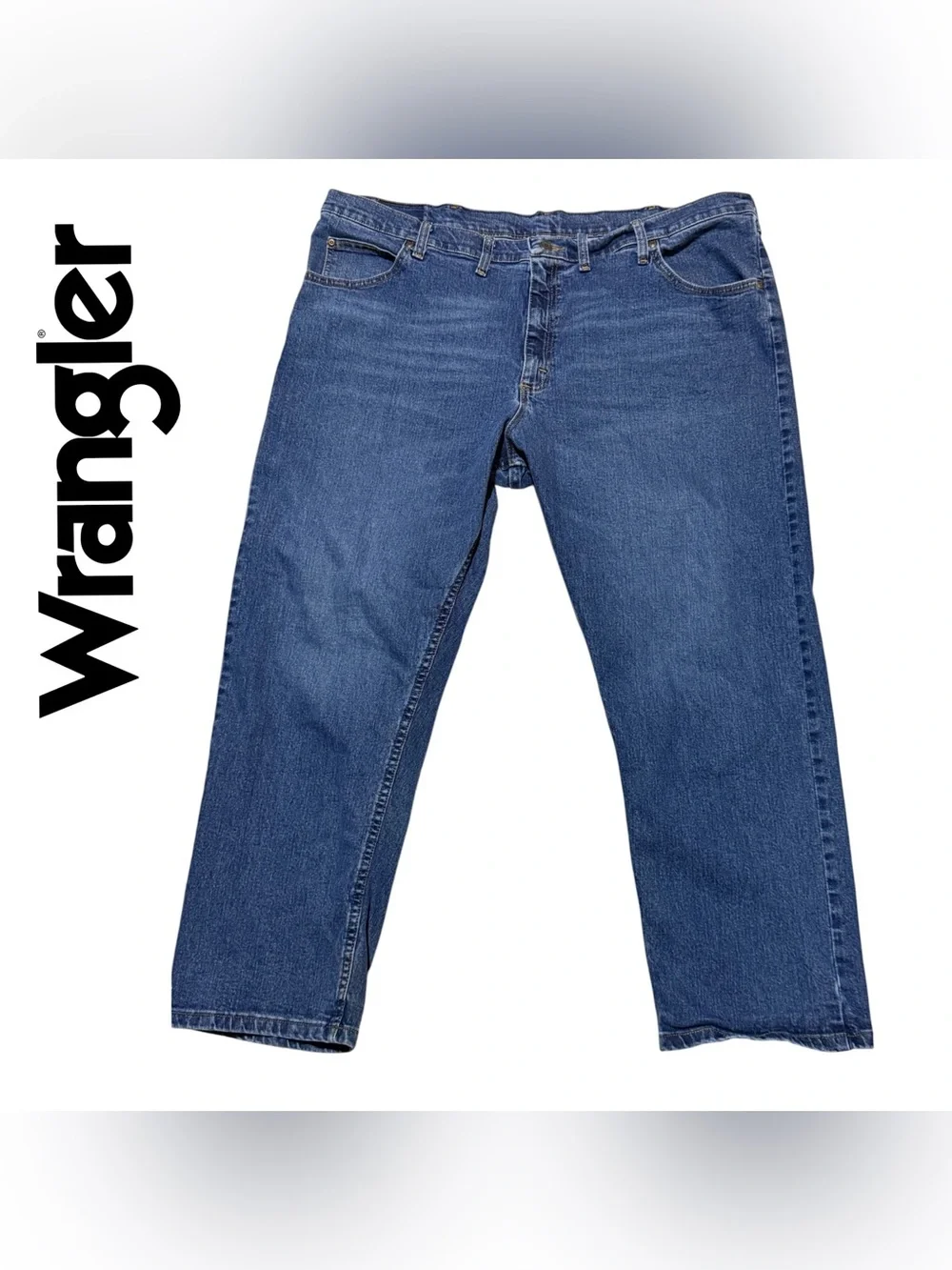 Wrangler Premium Quality Men's Straight Jeans in Classic Denim Blue size 44 x 29